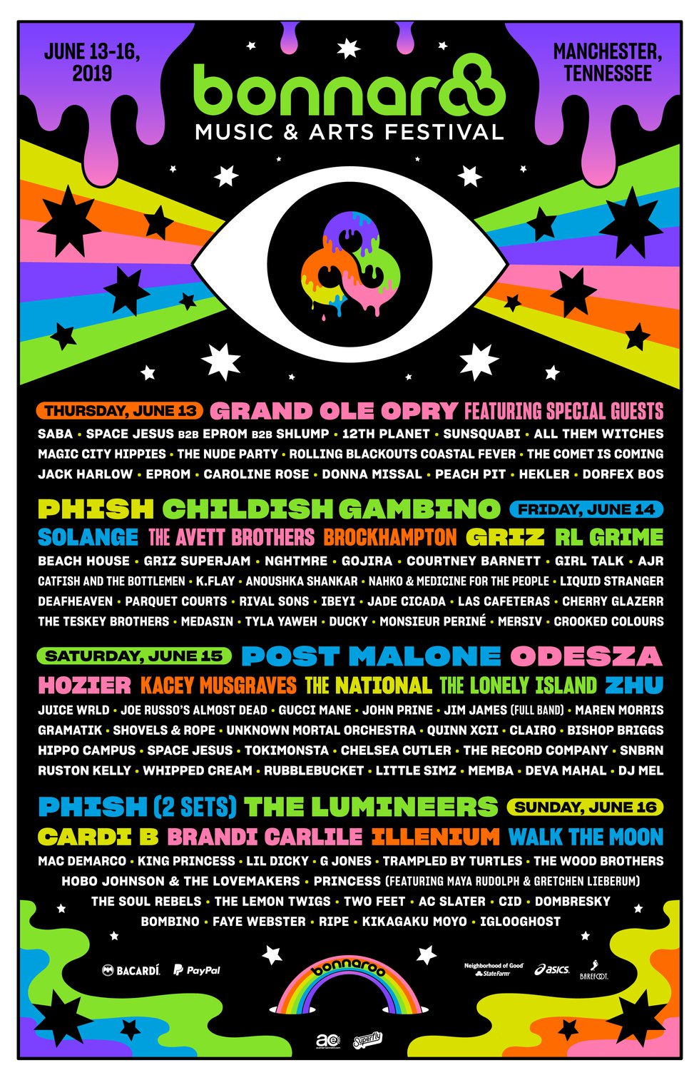 Bonnaroo 2019 outlet lineup